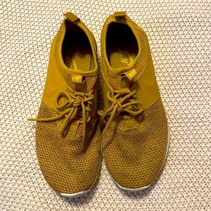 Chartreuse yellow green knit Nikes